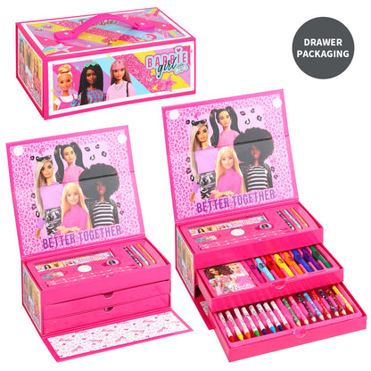 Barbie Kids 34pc Colouring Art Stationery Travel Set for Children