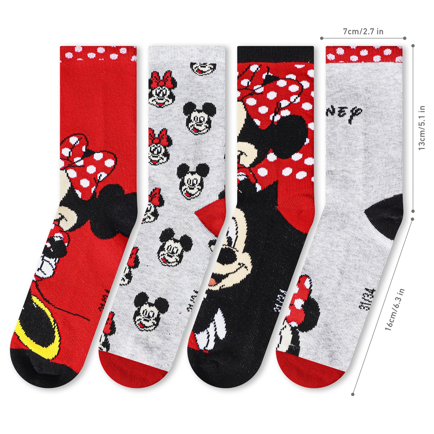 Minnie Mouse 4 Pair Ankle Cotton Socks for Kids Packed in Round Piggy Bank Plastic Cylinder (UK, Age, 1-4 Years, Regular)