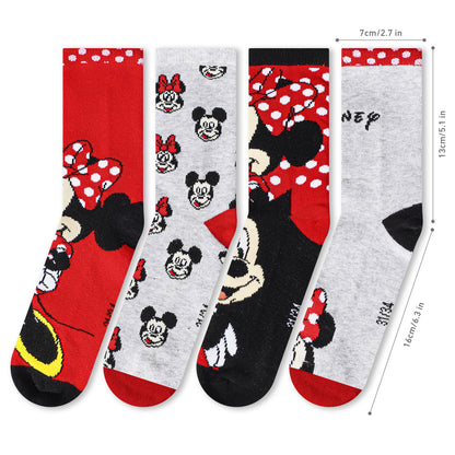 Minnie Mouse 4 Pair Ankle Cotton Socks for Kids Packed in Round Piggy Bank Plastic Cylinder (UK, Age, 1-4 Years, Regular)