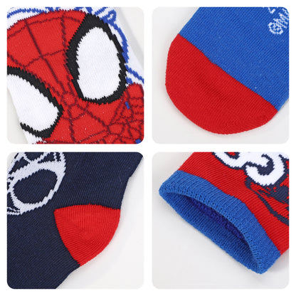 Spidey 4 Pair Ankle Cotton Socks for Kids, Packed in Round Money Piggy Bank Plastic Cylinder