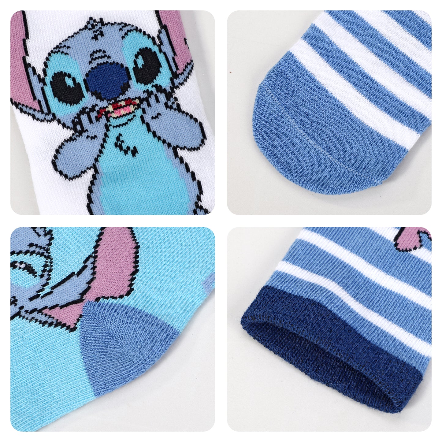 Disney Stitch 4 Pair Ankle Cotton Socks for Kids Packed in Round Piggy Bank Plastic Cylinder (UK, Age, 7-10 Years, Regular)