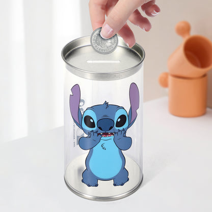 Disney Stitch 4 Pair Ankle Cotton Socks for Kids Packed in Round Piggy Bank Plastic Cylinder (UK, Age, 7-10 Years, Regular)