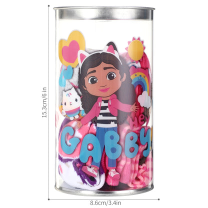 Gabby's Dollhouse 4 Pair Ankle Cotton Socks for Kids Packed in Round Piggy Bank Plastic Cylinder (UK, Age, 3-6 Years, Regular)