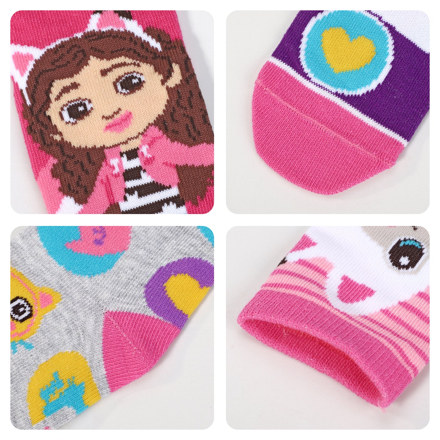 Gabby's Dollhouse 4 Pair Ankle Cotton Socks for Kids Packed in Round Piggy Bank Plastic Cylinder (UK, Age, 3-6 Years, Regular)