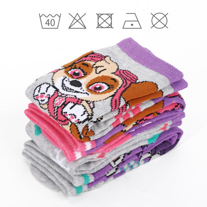 Paw Patrol Girl 4 Pair Ankle Cotton Socks for Kids Packed in Round Piggy Bank Plastic Cylinder (UK, Age, 3-6 Years, Regular)