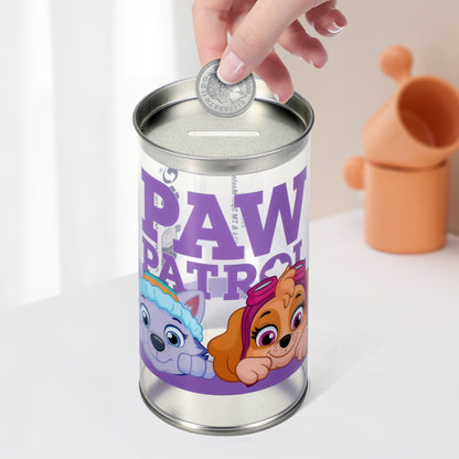 Paw Patrol Girl 4 Pair Ankle Cotton Socks for Kids Packed in Round Piggy Bank Plastic Cylinder (UK, Age, 3-6 Years, Regular)
