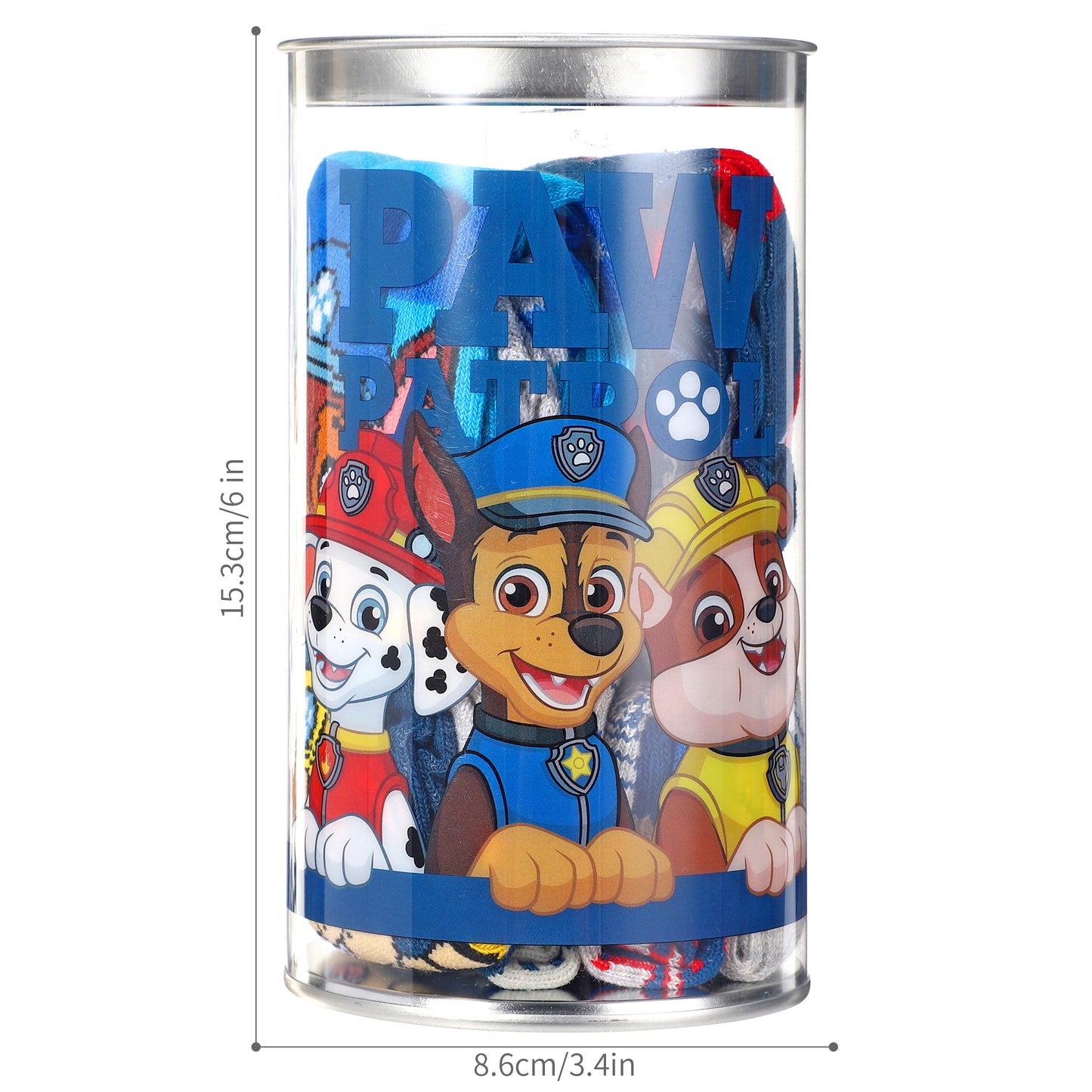 Paw Patrol Boy 4 Pair Ankle Cotton Socks for Kids Packed in Round Piggy Bank Plastic Cylinder (UK, Age, 1-4 Years, Regular)