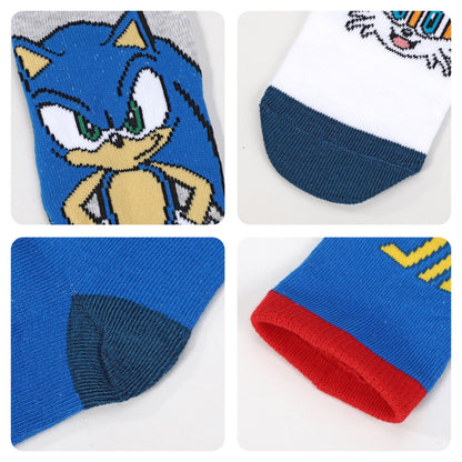 Sonic the Hedgehog 4 Pair Ankle Cotton Socks for Kids Packed in Round Piggy Bank Plastic Cylinder (UK, Age, 3-6 Years, Regular)