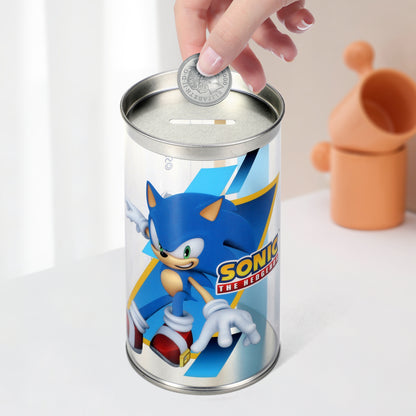 Sonic the Hedgehog 4 Pair Ankle Cotton Socks for Kids Packed in Round Piggy Bank Plastic Cylinder (UK, Age, 3-6 Years, Regular)