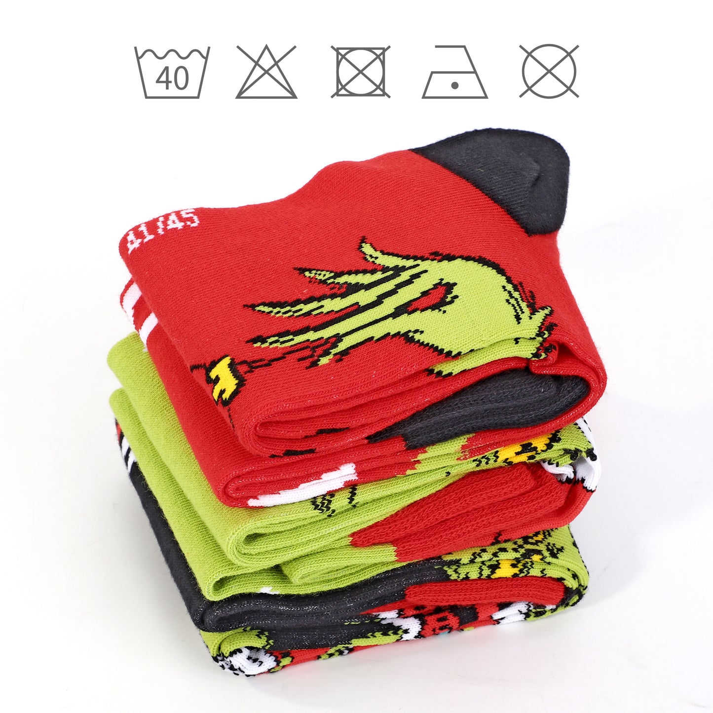 The Grinch 3 Pair Unisex Novelty Calf Lenght Socks (UK, Alpha, One Size, Regular, 3.5-6.5, Multicolour)