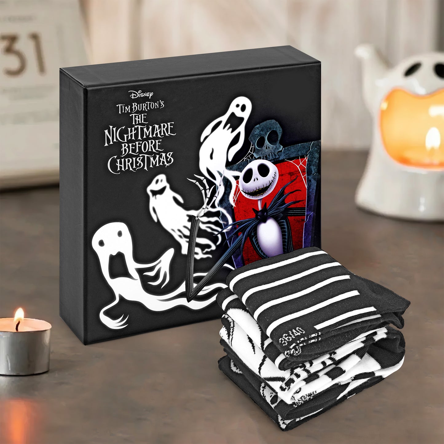Disney The Nightmare Before Christmas 3 Pair Unisex Novelty Calf Length Socks