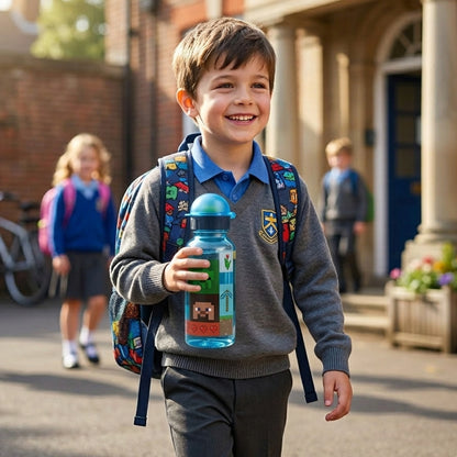 Minecraft 370ml Water Bottle for Kids School Drinks Bottle Made of Durable Material Reusable BPA Free