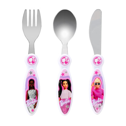 Barbie Children's Kids 3pcs Cutlery Set