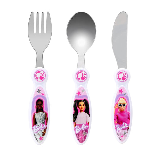 Barbie Children's Kids 3pcs Cutlery Set
