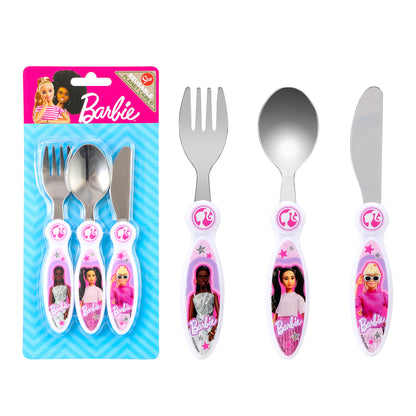 Barbie Children's Kids 3pcs Cutlery Set
