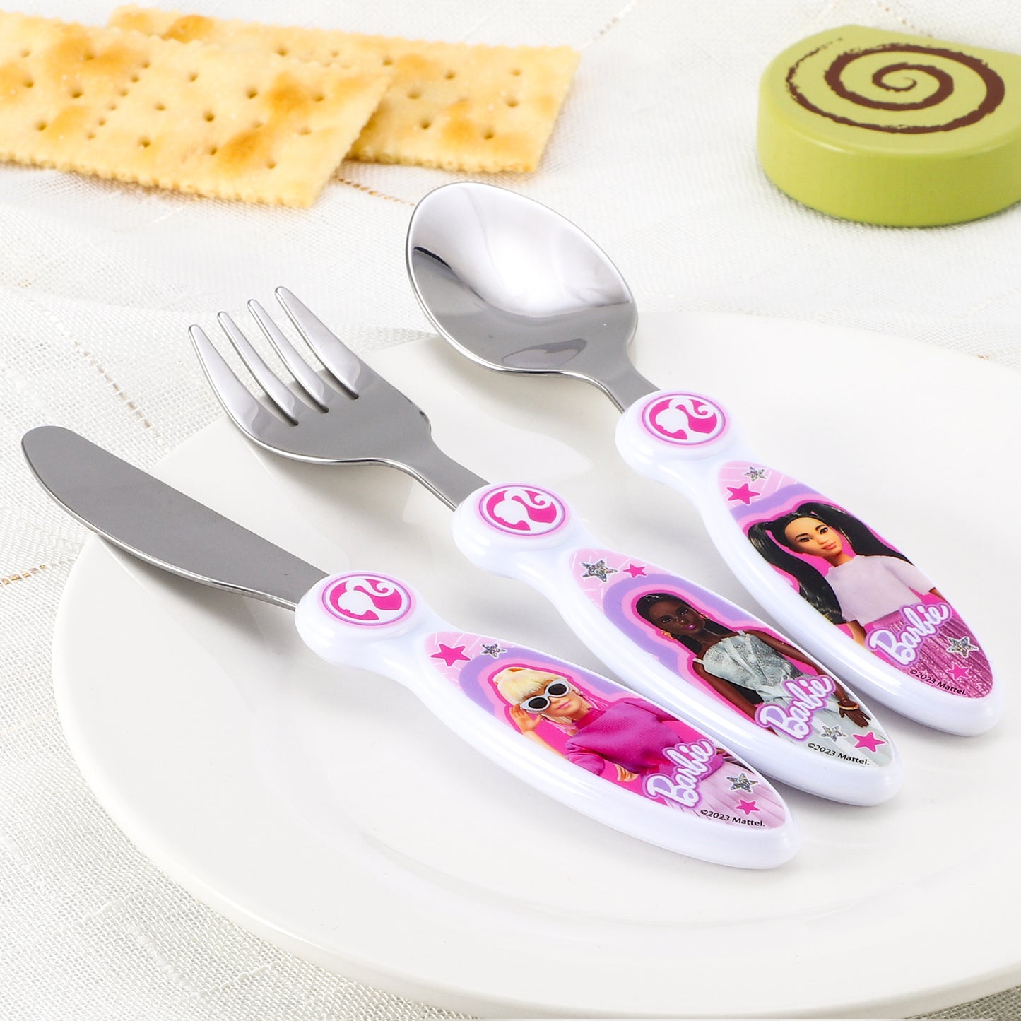 Barbie Children's Kids 3pcs Cutlery Set