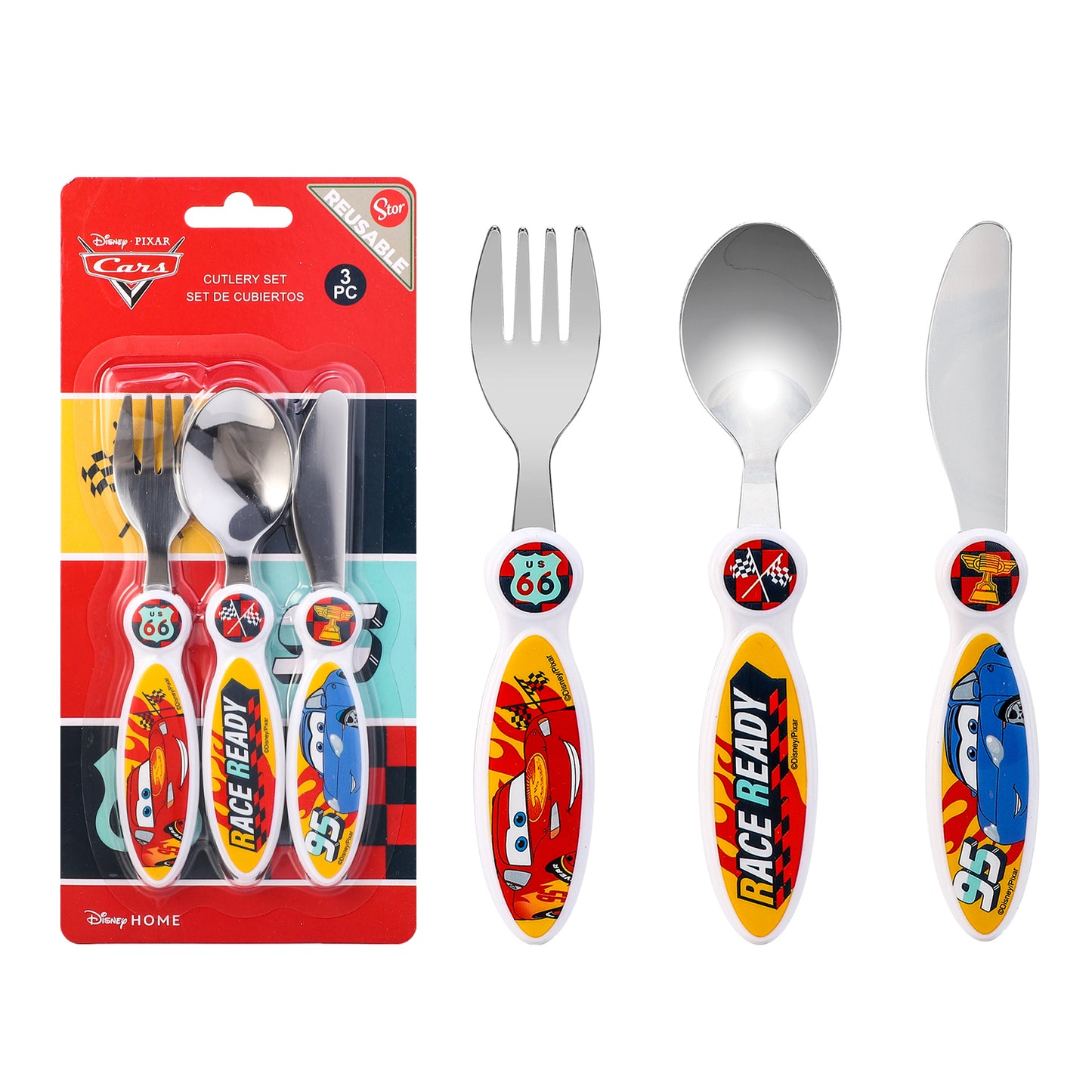 Cars Lightning McQueen Children's Kids 3pcs Cutlery Set