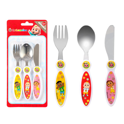 Cocomelon Children's Kids 3pcs Cutlery Set