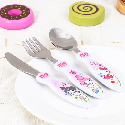 Hello Kitty & Friends Children's Kids 3pcs Cutlery Set