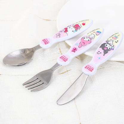Hello Kitty & Friends Children's Kids 3pcs Cutlery Set