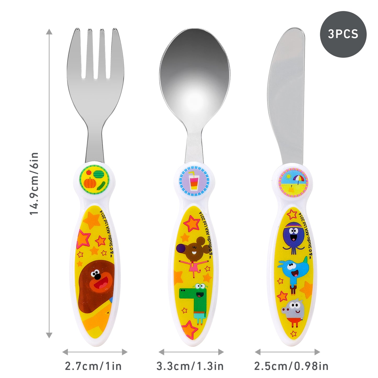 Hey Duggee Children's Kids 3pcs Cutlery Set