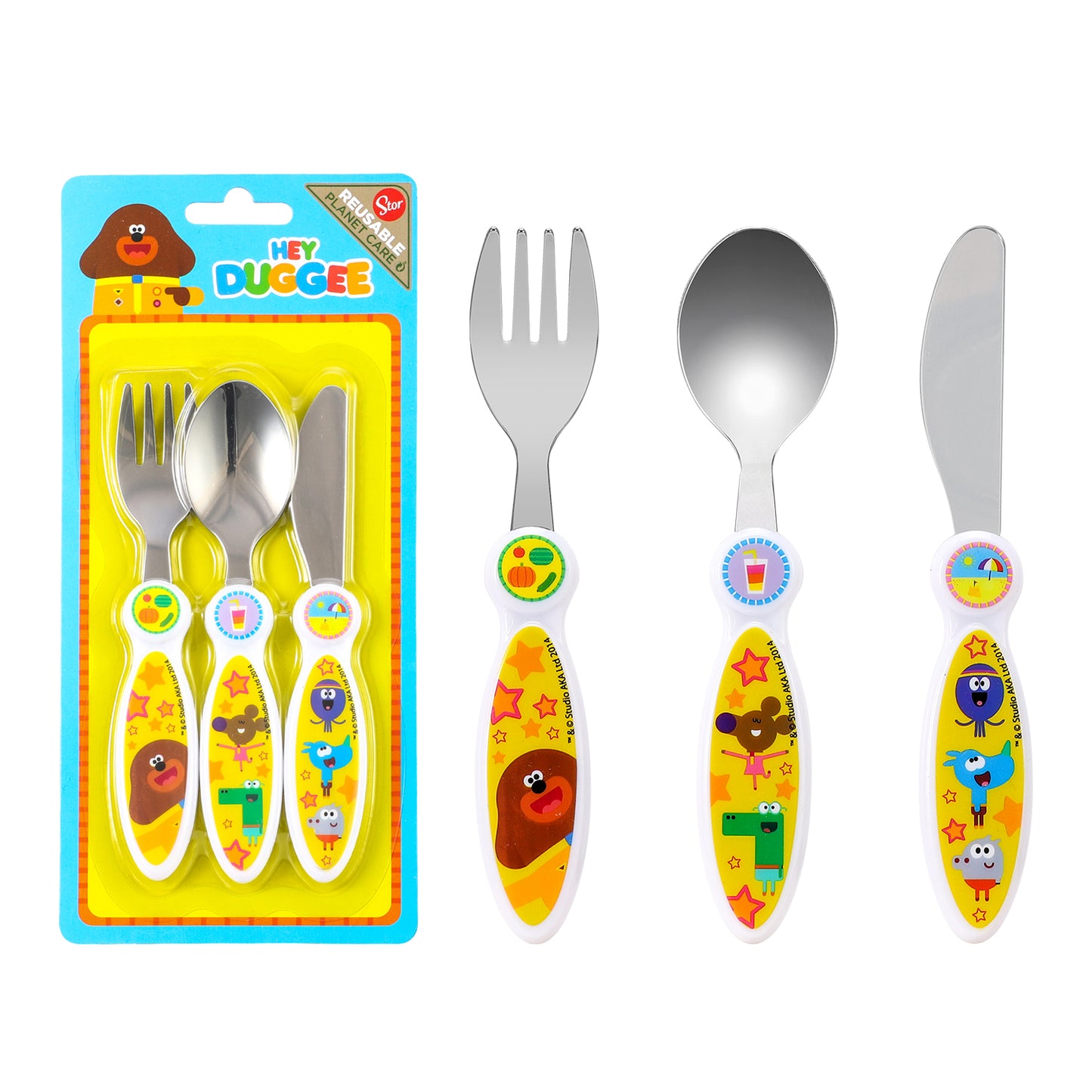 Hey Duggee Children's Kids 3pcs Cutlery Set