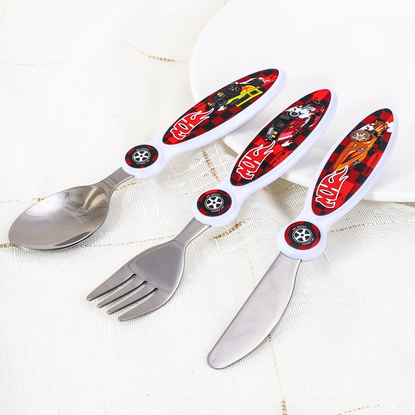 Hot Wheels Children's Kids 3pcs Cutlery Set