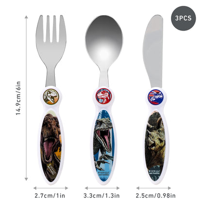 Jurassic World Children's Kids 3pcs Cutlery Set