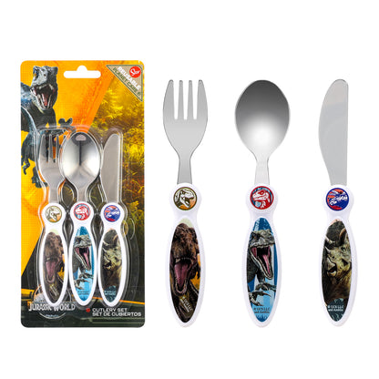 Jurassic World Children's Kids 3pcs Cutlery Set