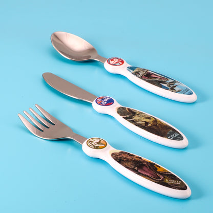 Jurassic World Children's Kids 3pcs Cutlery Set