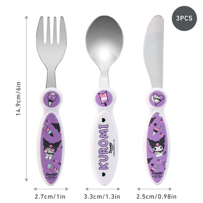 Kuromi Children's Kids 3pcs Cutlery Set