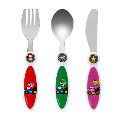 Mario Kart Children's Kids 3pcs Cutlery Set