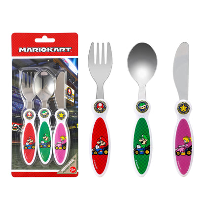 Mario Kart Children's Kids 3pcs Cutlery Set