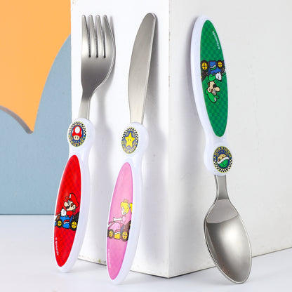 Mario Kart Children's Kids 3pcs Cutlery Set