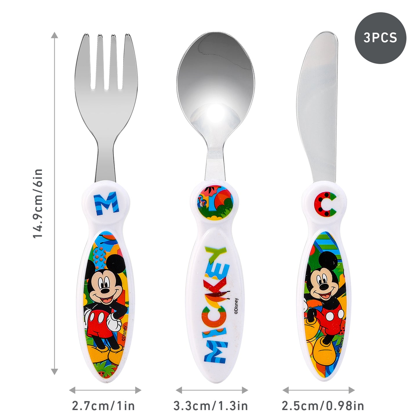 Mickey Mouse Children's Kids 3pcs Cutlery Set