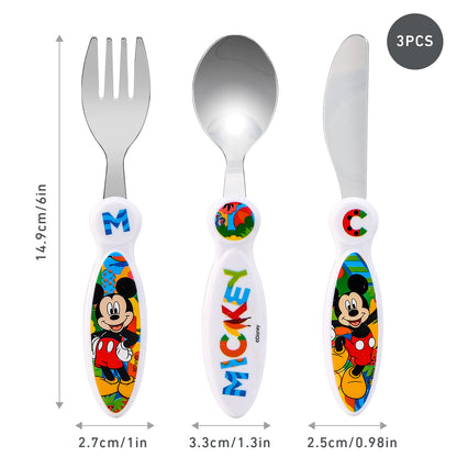 Mickey Mouse Kids 6 Piece Reusable Dinner Set - Cup, Bowl, Plate & Cutlery