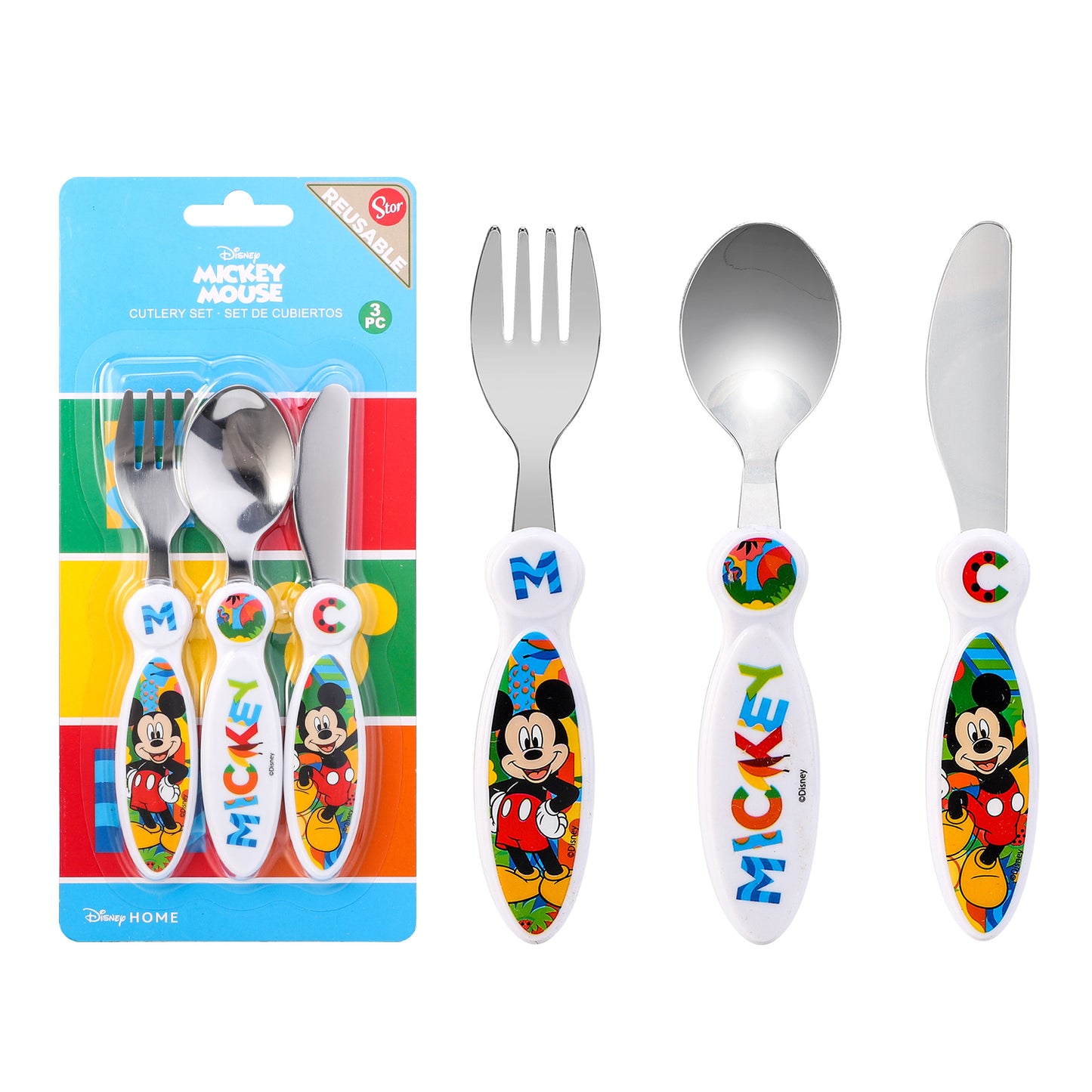 Mickey Mouse Children's Kids 3pcs Cutlery Set