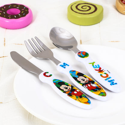 Mickey Mouse Kids 6 Piece Reusable Dinner Set - Cup, Bowl, Plate & Cutlery