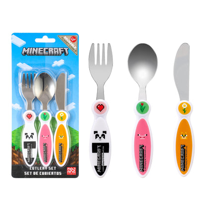 Minecraft Girl Children's Kids 3pcs Cutlery Set