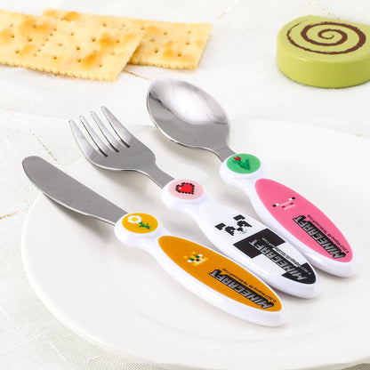 Minecraft Girl Children's Kids 3pcs Cutlery Set