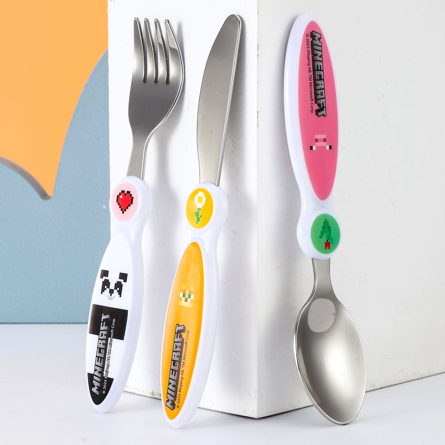 Minecraft Girl Children's Kids 3pcs Cutlery Set