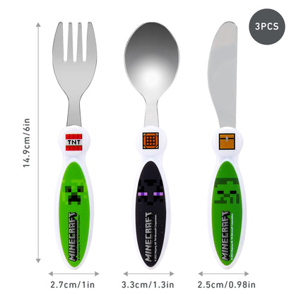 Minecraft Children's Kids 3pcs Cutlery Set