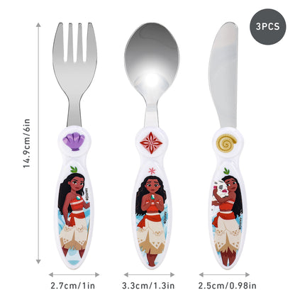Moana Children's Kids 3pcs Cutlery Set - Knife/Fork/Spoon