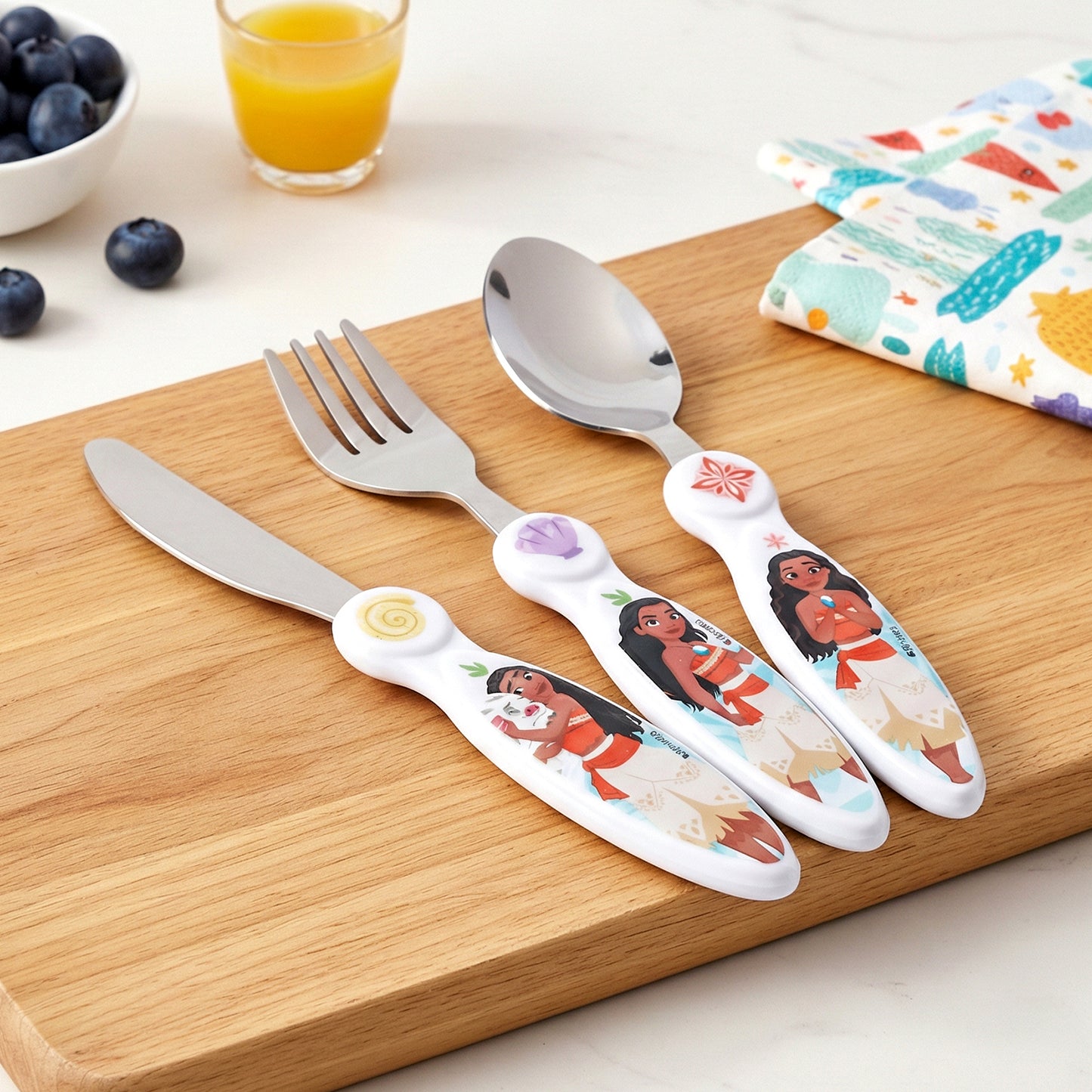 Moana Children's Kids 3pcs Cutlery Set - Knife/Fork/Spoon