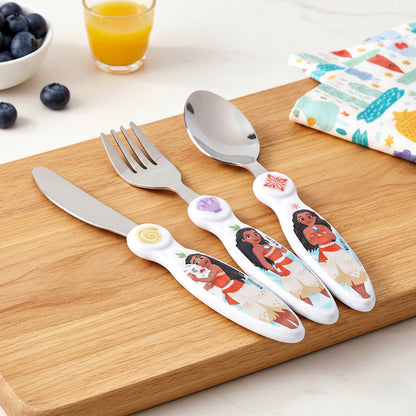 Moana Children's Kids 3pcs Cutlery Set - Knife/Fork/Spoon