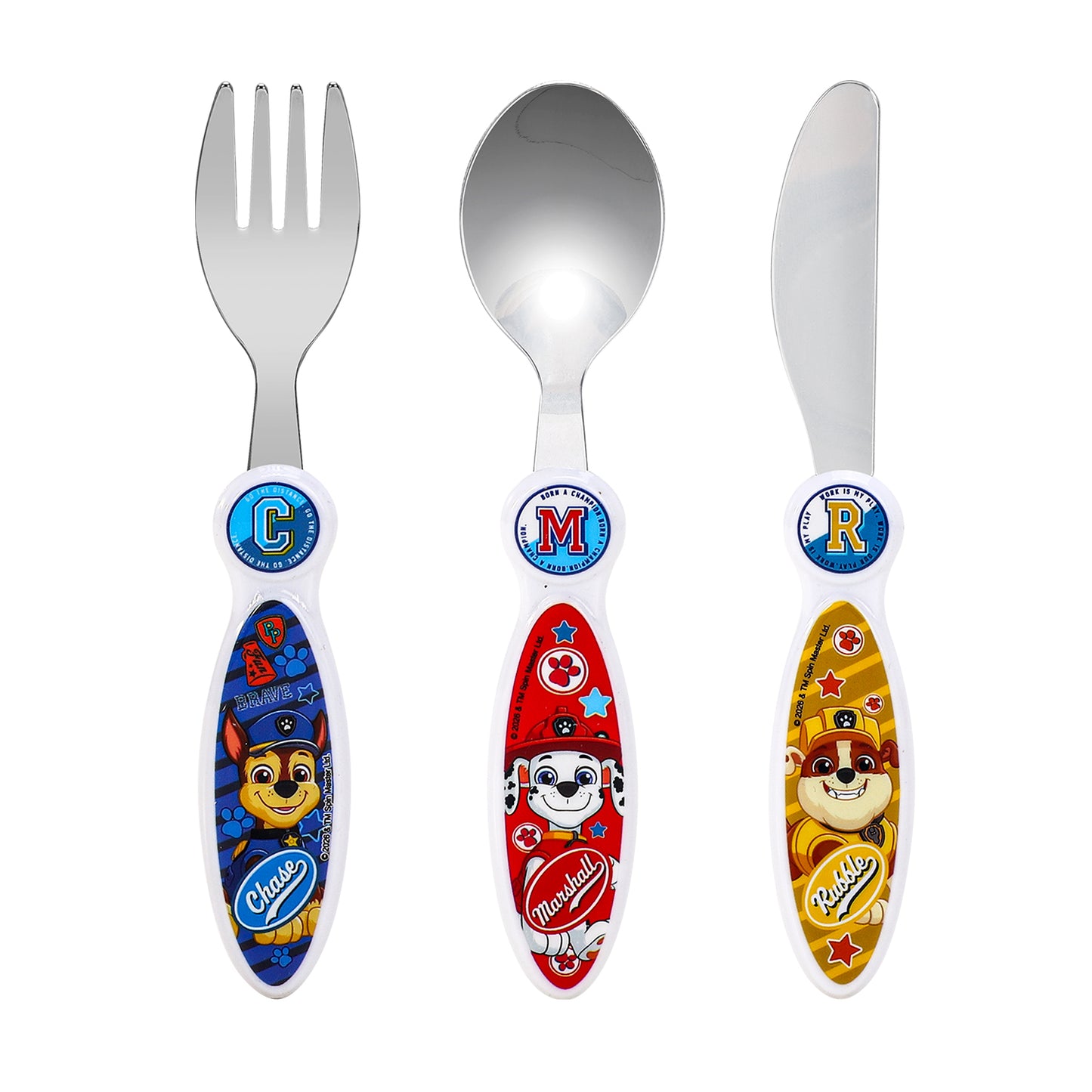 Paw Patrol Kids 6 Piece Reusable Dinner Set - Plate/Bowl/Cup/Knife/Fork/Spoon - Childrens Dinnerware Tableware Cutlery Set