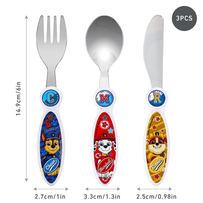 Paw Patrol Boy Children's Kids 3pcs Cutlery Set - Knife/Fork/Spoon