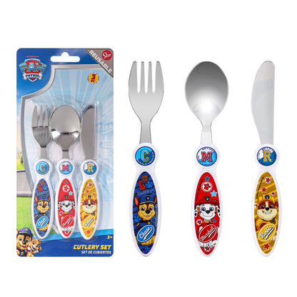 Paw Patrol Boy Children's Kids 3pcs Cutlery Set - Knife/Fork/Spoon
