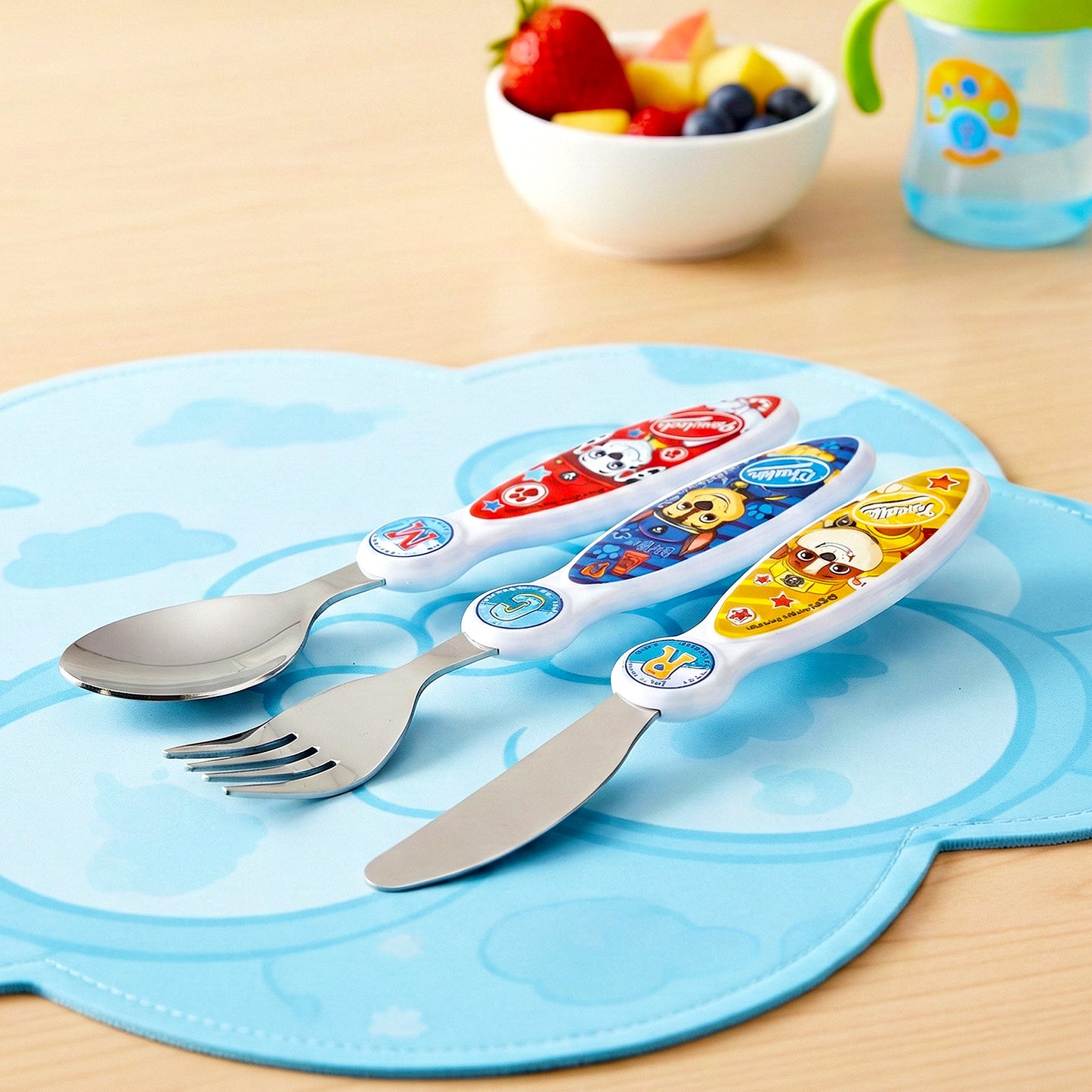 Paw Patrol Boy Children's Kids 3pcs Cutlery Set - Knife/Fork/Spoon
