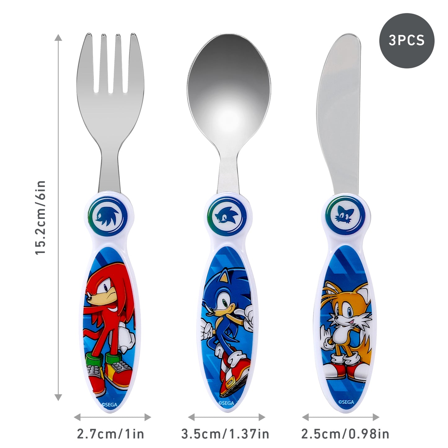 Sonic The Hedgehog Kids 6 Piece Reusable Dinner Set - Plate/Bowl/Cup/Knife/Fork/Spoon - Childrens Dinnerware Tableware Cutlery Set